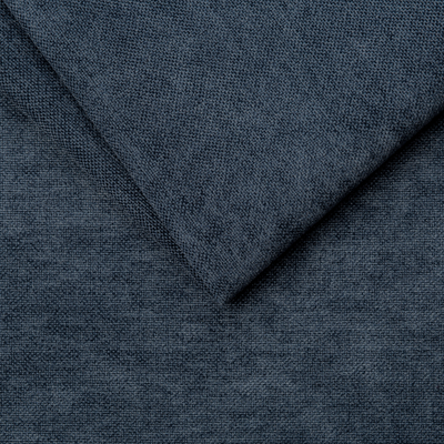 Mistral Denim möbeltyg (jeansblå chenille) som visar den mjuka strukturen och tygets extremt höga slitstyrka (över 100 000 Martindale)