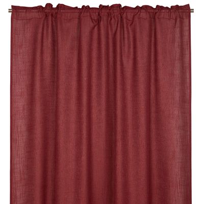 Brooklyn röd gardiner - stilfulla gardiner med linnestruktur