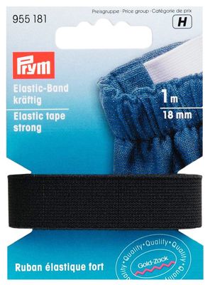 Resårband 18mm svart x 1 meter, prym sybehör prym gummiband