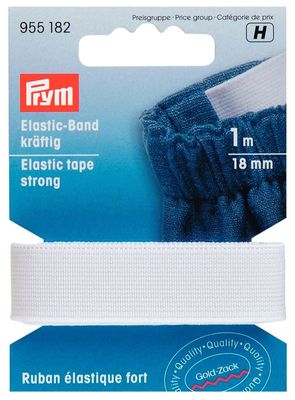 Resårband 18mm vit x 1 meter, prym sybehör prym gummiband