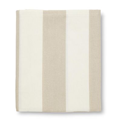 Randig bordsduk med breda ränder i beige och vitt – Striato.