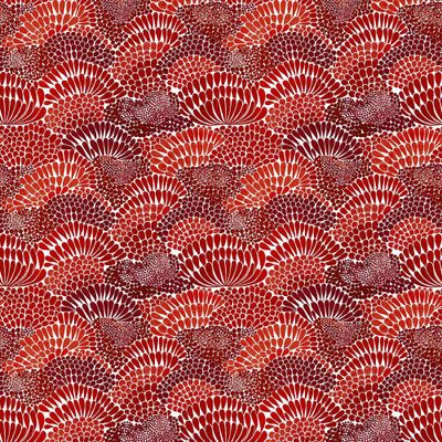 Tyg Korall röd metervara med korallrev i rött- Rosahuset.com
