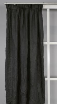 Sabina mörkgrå gardiner i tvättat lin - nordisktextil.se