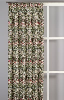 Strawberry Bird gardiner upphängda med rikt mönster i grönt och blått