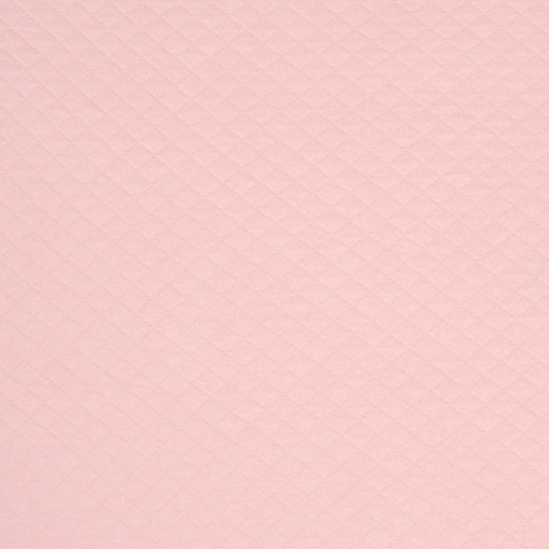 Quiltad trikå tyg rosa melange metervara