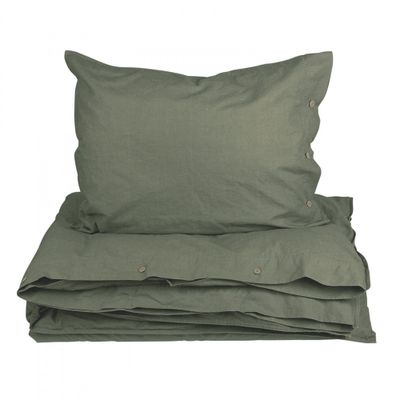 Hygge allmogegrön bäddset i mjuk bomulls kvalité - Rosahuset.com