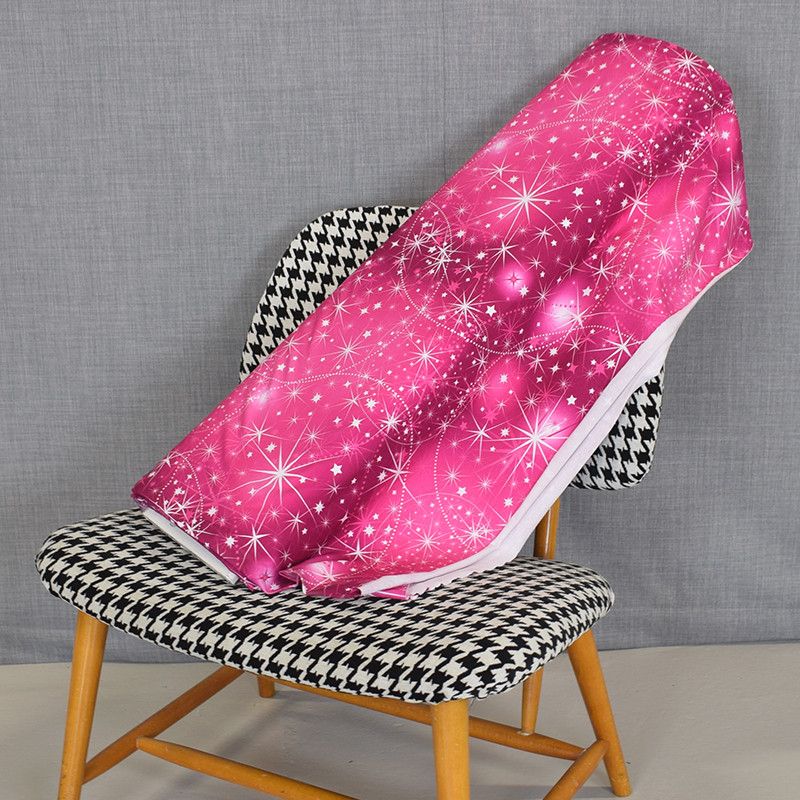 Hot pink jersey fabric with stars