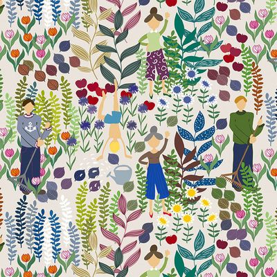 Trädgård beige tyget