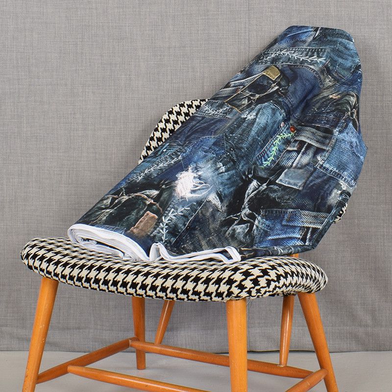 Trikåtyg Jeans digital tryck trikå med jeansmönster - nordisktextil.se