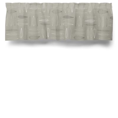 Gardinkappa med frostiga blad i beige toner