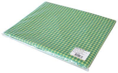 Ett parti med tyger i bit på 5 meter Abel grön rutigt bomullstyg från Arvidssons Textil.
