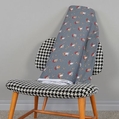 Trikåtyg Stjärnglans grå trikå med jul motiv| nordisktextil.se