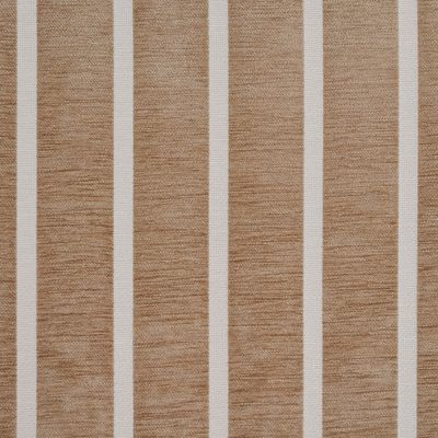 Närbild av randigt möbeltyg i beige och naturvitt