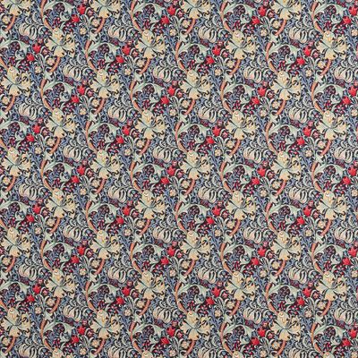 Verdelis mörkblå gobeläng med repetitivt blommönster i mörkblå färgskala