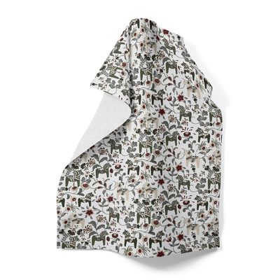 Leksand Mini handduk – detaljrik design i gröna toner