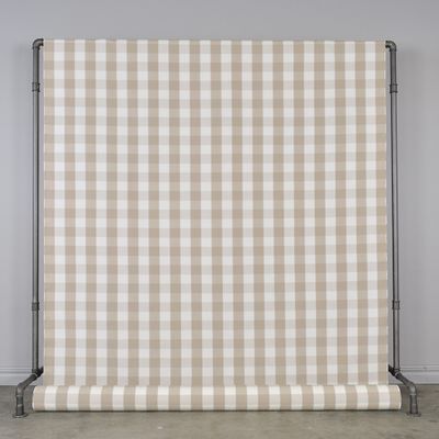 Gripsholm klassiskt beige och vit rutigt tyg