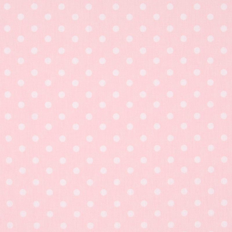 Dottie babyrosa - Bomullstyg med ljusrosa botten och vita prickar. Tyget passar bra till babynest, påslakan, gardiner och inredning.