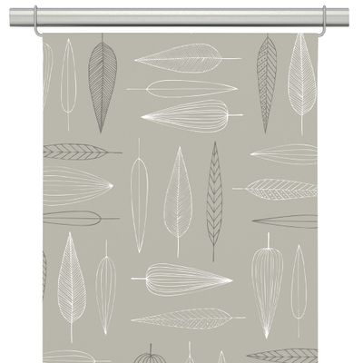 2-pack panelgardiner med frostigt bladmönster i beige