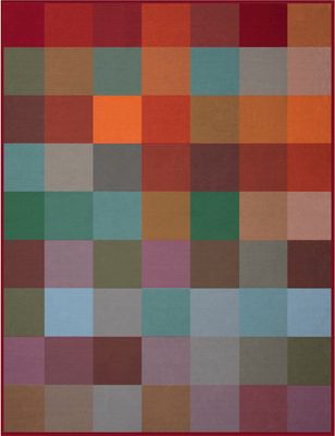 Colour-Woven filt i 100 % bomull med vävt rutmönster i flera harmoniska färger