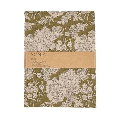 Duk med romantiskt blommönster i varma toner - produkt bild