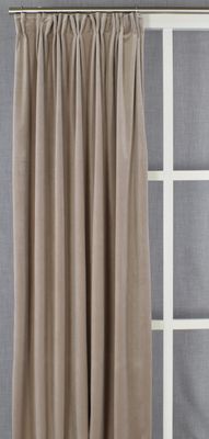 Anna beige sammetsgardiner