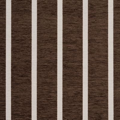 Närbild av randigt möbeltyg i mullvad och naturvitt