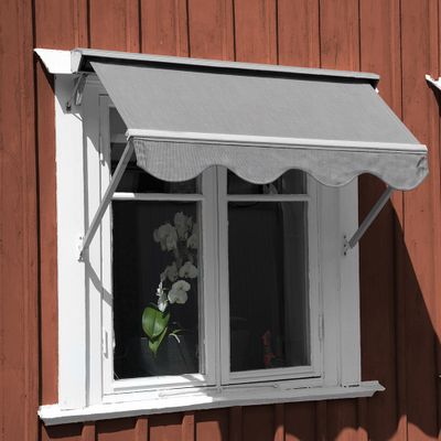 Lazio ljusgrå melerad markisväv