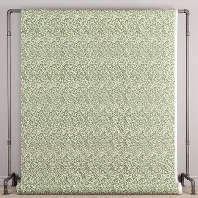 Ramas grön tyg med kvistar och blad