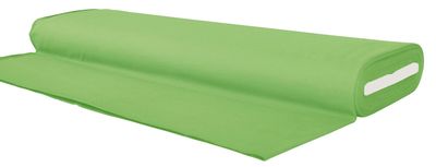 Grönt enfärgat trikå tyg i nyansen ärtgrön, oekotex-100.