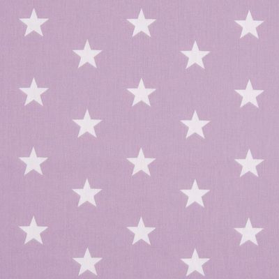 Stars ljuslila - Bomullstyg med ljuslila botten och vita stjärnor, tyget passar bra till babynest, påslakan och inredning.