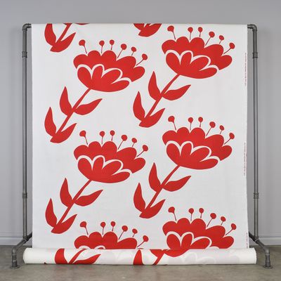 STOR röd mönster med stora blommor - Rosahuset.com