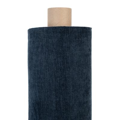 Mörkblått tyg för möbeltapetsering. Mörkblått möbeltyg med snygg struktur och hög slitstyrka