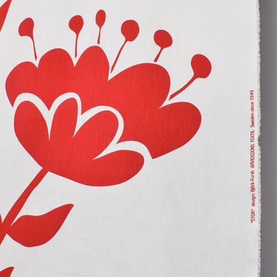 STOR röd mönster med stora blommor - Rosahuset.com