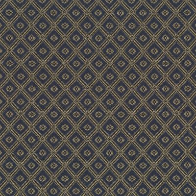 Borgholm möbeltyg i blått och guld, 70% viskos, 46% polyester, bredd 140cm, Martindale 25 000, för möbler och dekoration.