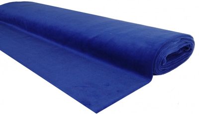 Mjukt blått Velour tyg i royalblå för sömnad av kläder.