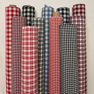 Gingham svart tyg