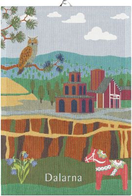 Dalarna landskap kökshandduk 35X50