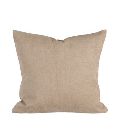 Baksidan av Kuddfodral Paloma i enfärgat beige tyg med diskret vävd struktur, fotograferad mot vit bakgrund.
