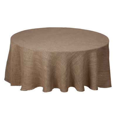 Rund bordsduk Alan i nougatbrun nyans, Ø200 cm, med struktur och mjukt naturligt fall