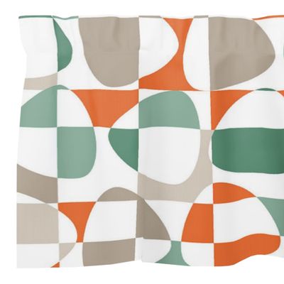 Mosaik orange gardinkappa metervara