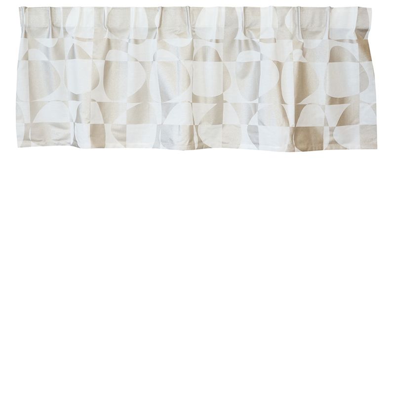 Kappa på metervara Pix med mönster i vitt och beige/roseguld från Arvidssons Textil.