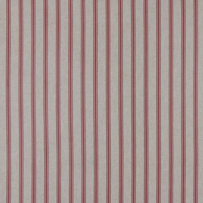 Närbild på Natan vaxduk med röda och beige ränder i linnelook