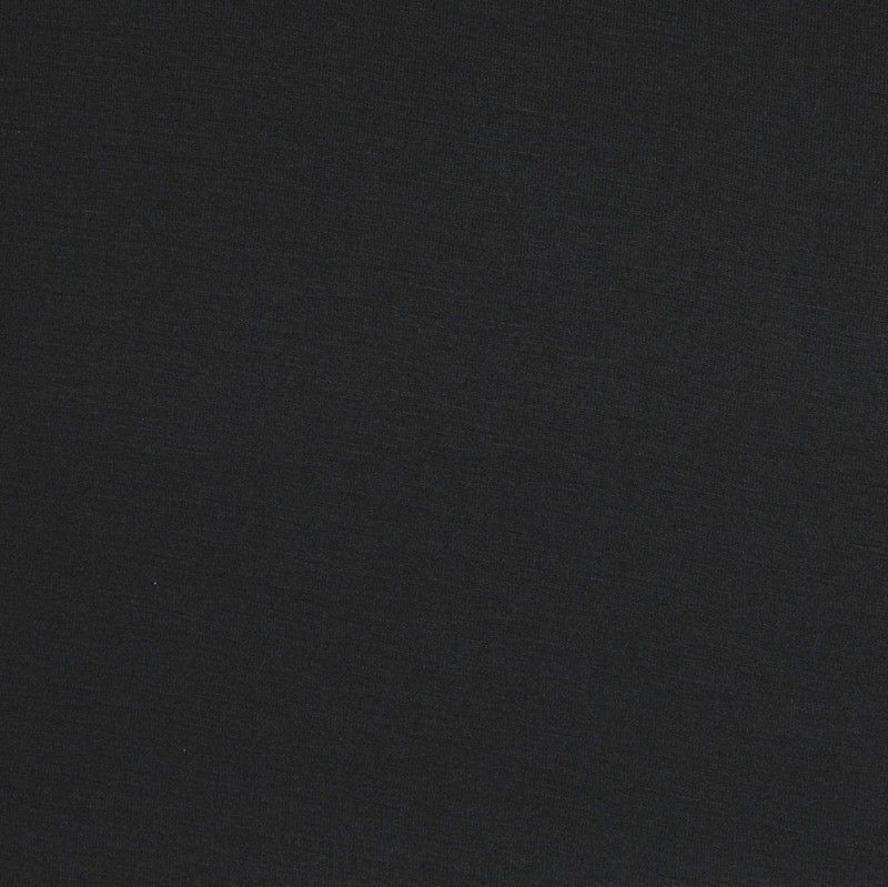 Enfärgat trikåtyg i svart ull jersey, tyget är stickat tunt och sladdrigt bra till underställ.