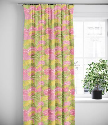 Korall rosa multibandslängder med ett natur motiv- nordisktextil.se