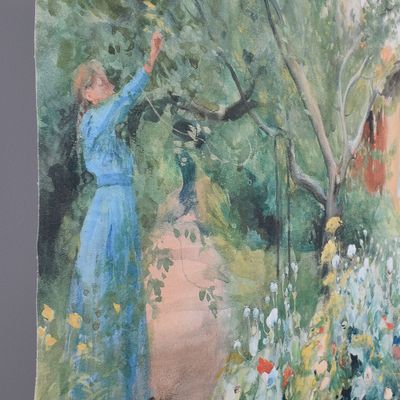 Tygtavla blomsterträdgård målning Carl Larsson - nordisktextil.se