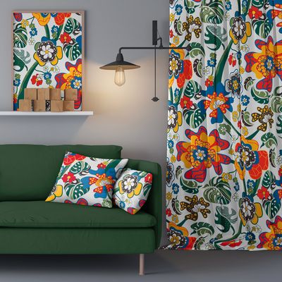 Monstera multi tyg – Färgstarkt blommönster med retro känsla