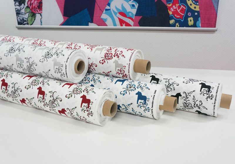 Gardintyg Kurbits mini med dalahästar