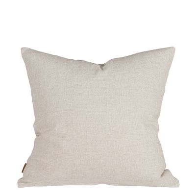 Baksidan på Glow kuddfodral 50x50 cm i enfärgat beige tyg med naturlig struktur.