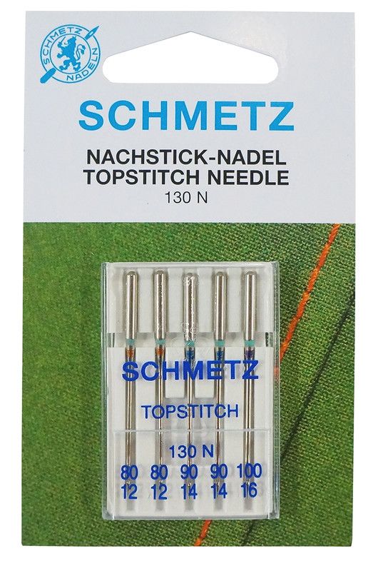 Topstich blandad förpackning av nålar från schmetz.