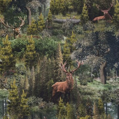 Ancient forest gardin och inredningstyg med hjortar i skogsmiljö- Rosahuset.com